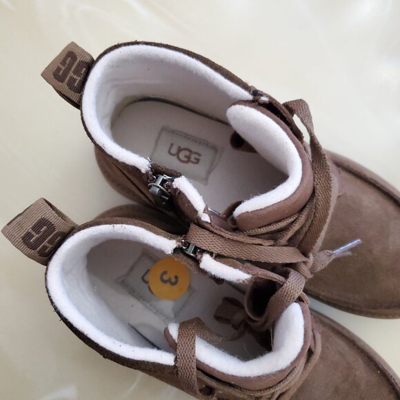 UGG Kids Chelham Weather Boot Walnut Suede Size 3 - Picture 7 of 12